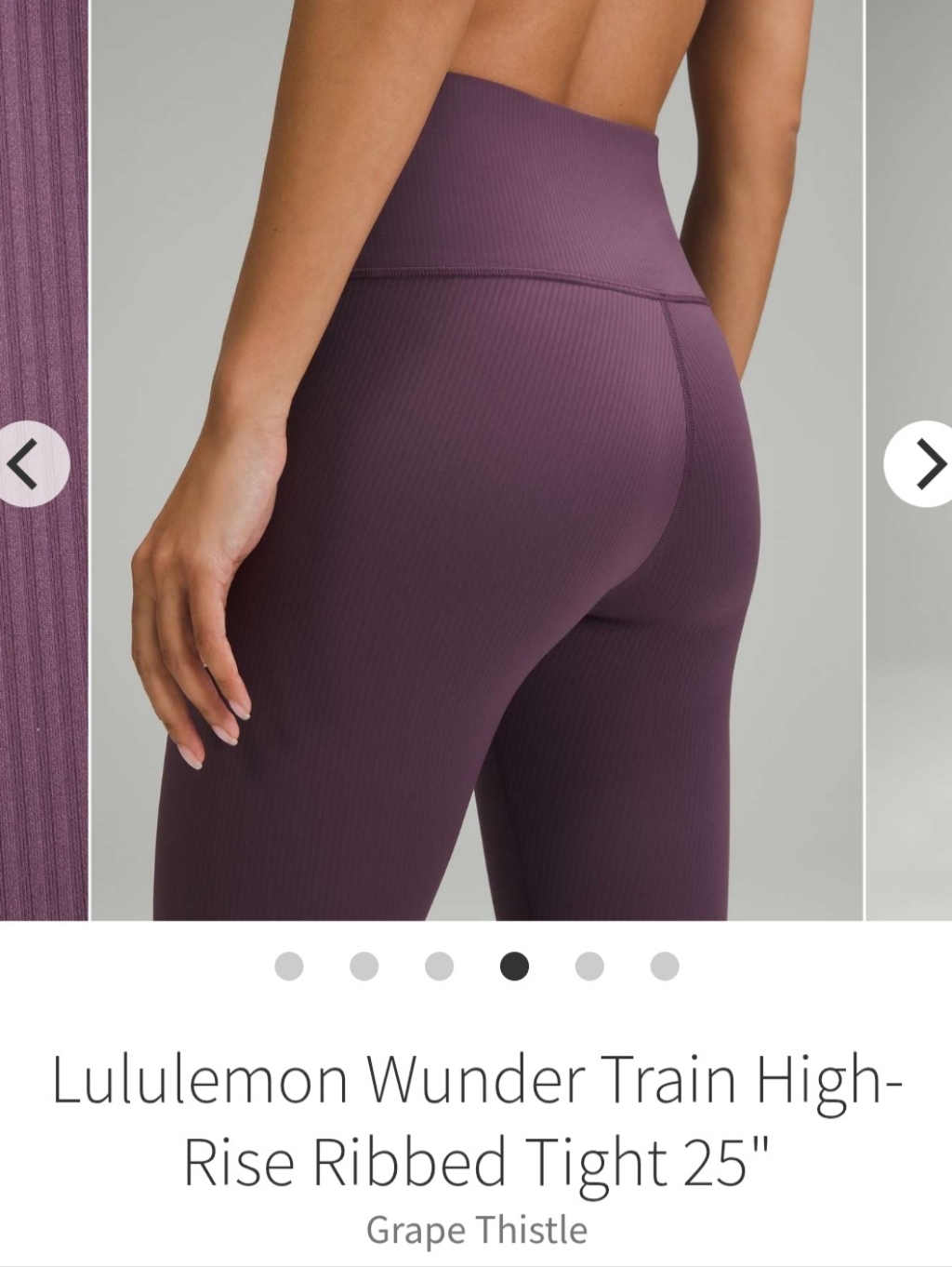 Lululemon Athletica Ribbed High-Rise Tights In Grape Thistle Size 8